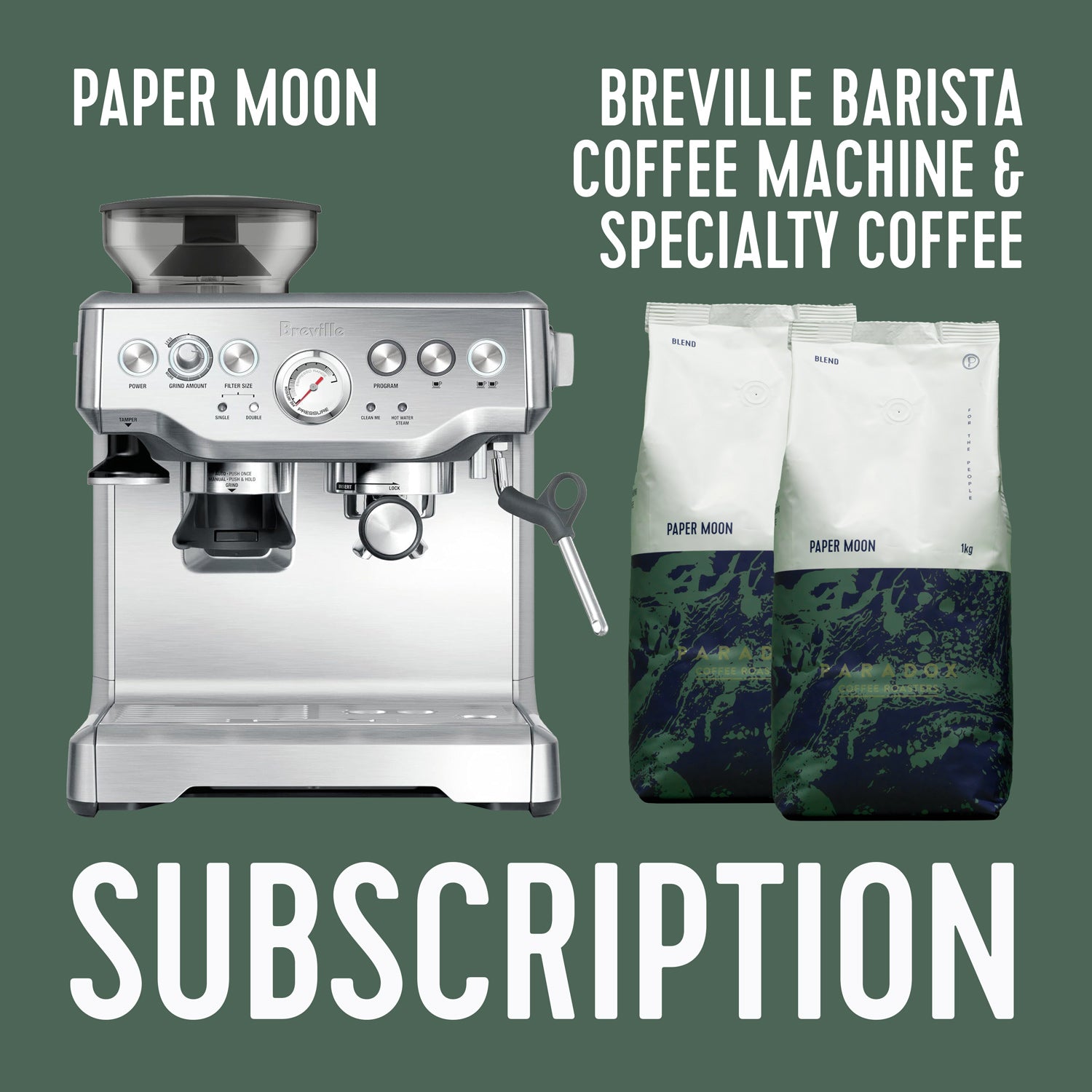 Breville The Barista Espresso Coffee Machine & Paper Moon Blend ...
